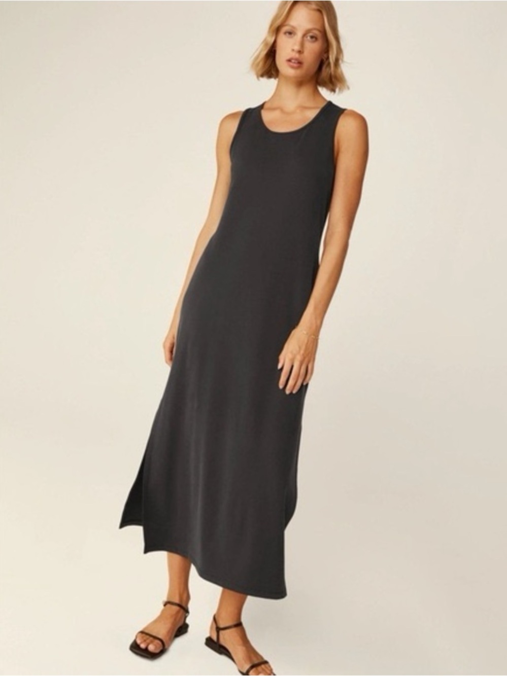 Beyond Yoga Black Easy Mood Tank Midi Dress - Size S